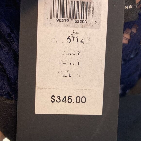 Rachel Zoe Blouse Womens 4 Navy Blue Lace Collared Lined Collared‎ Preppy - Picture 6 of 9